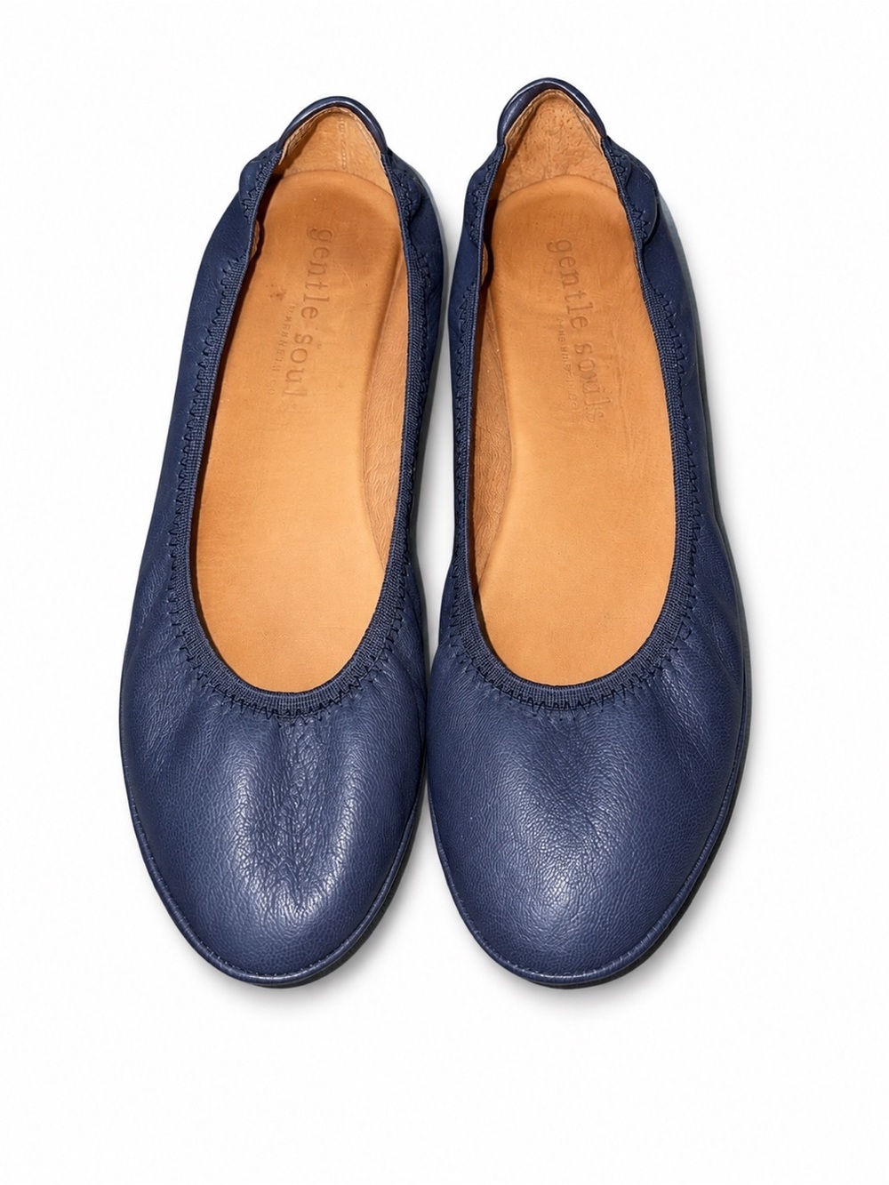 Gentle Souls Women's Dark Blue Leather Loafers